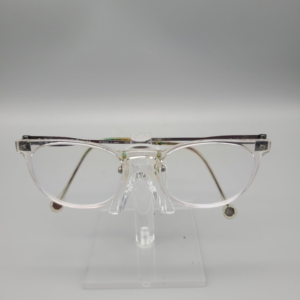 Red Rose Clear Eyeglasses Frames Handmade in Japan 49-18-145 Gunmetal Temples